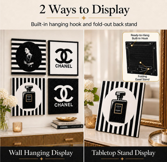 Black & White Fashion Wall Art (Set of 4)