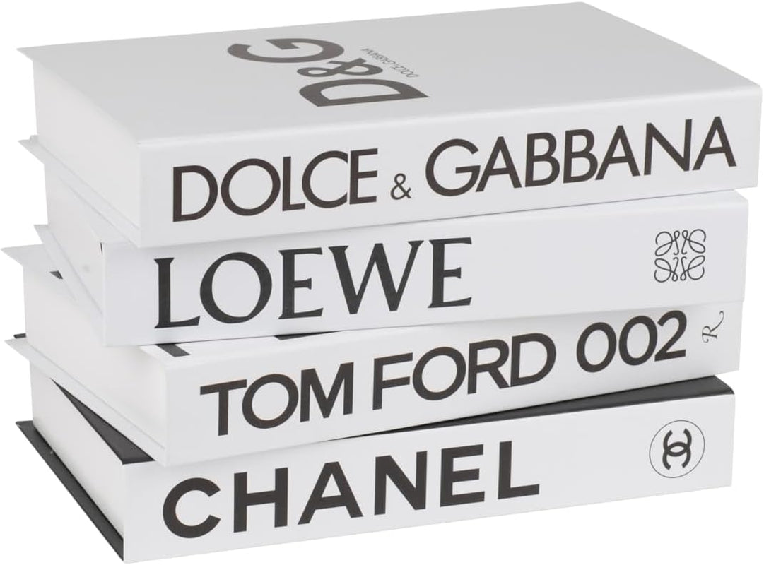 Decorative Books_White – Fake Books for Home & Room Decor, Aesthetic Shelf & Designer Set