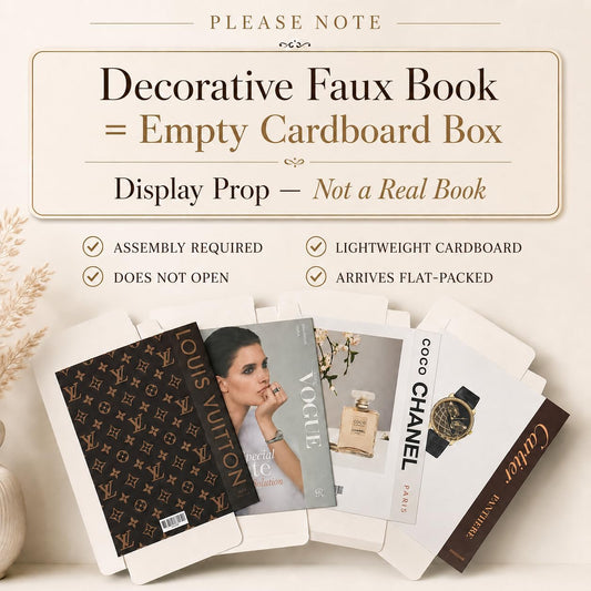 Please note - decorative faux book, empty cardboard box, not a real book