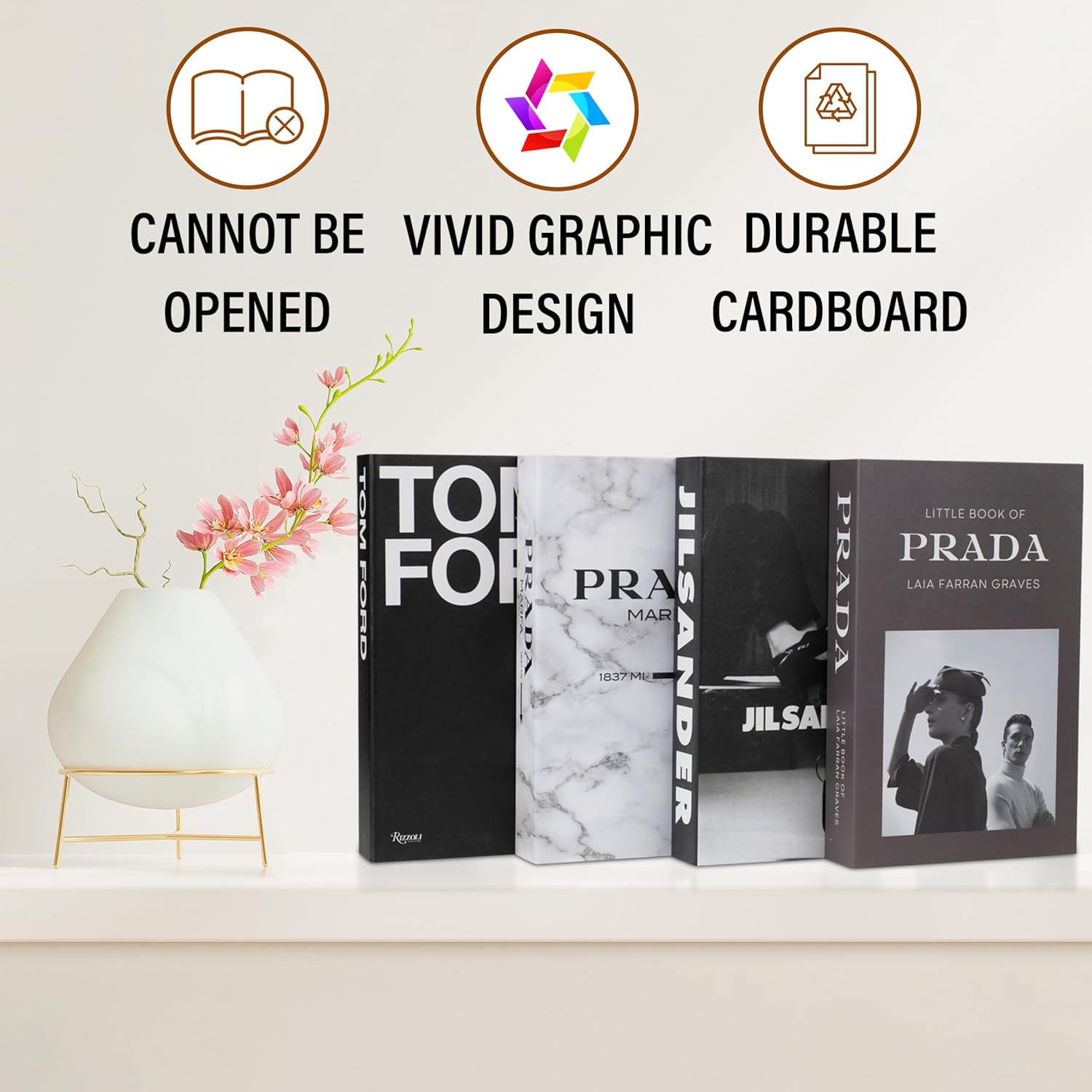 Decorative Books_Marble - Fake Books for Home Decor, Aesthetic Books for Room Decor, Living Room, Preppy, Book Shelf, Shelf Books Decor Set