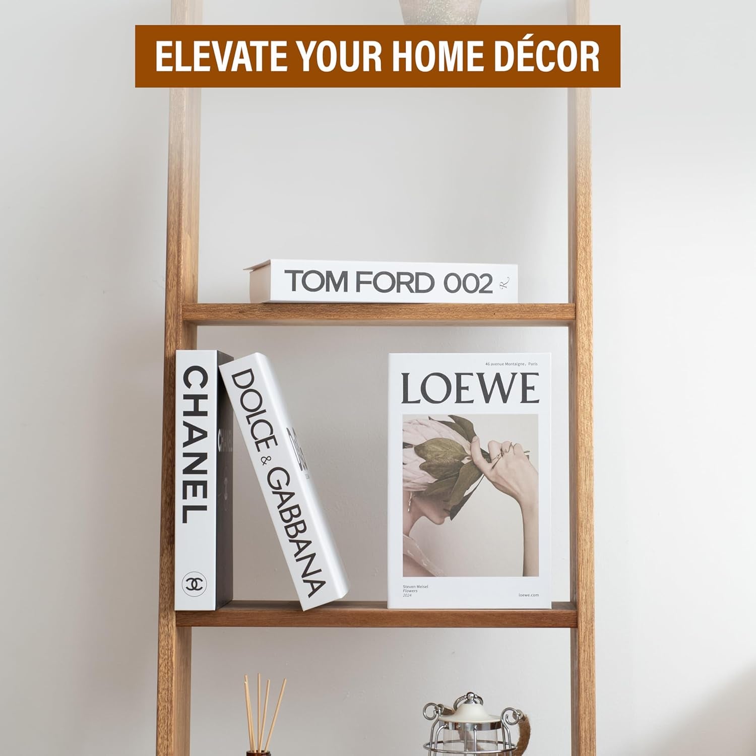 Decorative Books_White – Fake Books for Home & Room Decor, Aesthetic Shelf & Designer Set