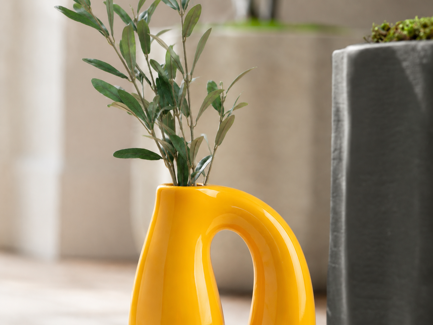 Yellow Ceramic Vase