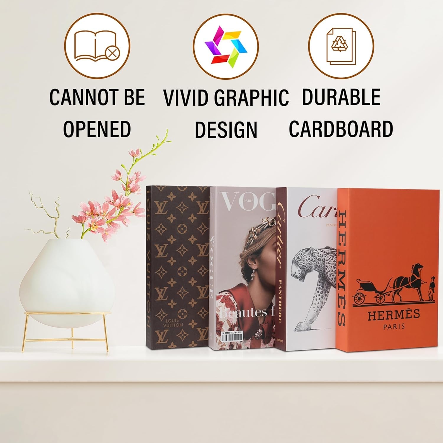 Decorative Books_Glam - Fake Books for Home Decor, Aesthetic Book for Room Decoration, Living Room, Preppy, Book Shelf, Shelf, Designer Books Decor Set