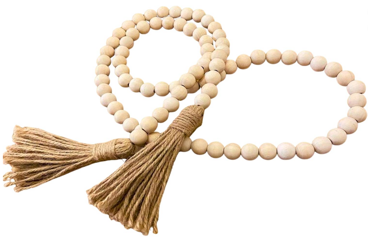 58" Wood Bead Garland with Tassels