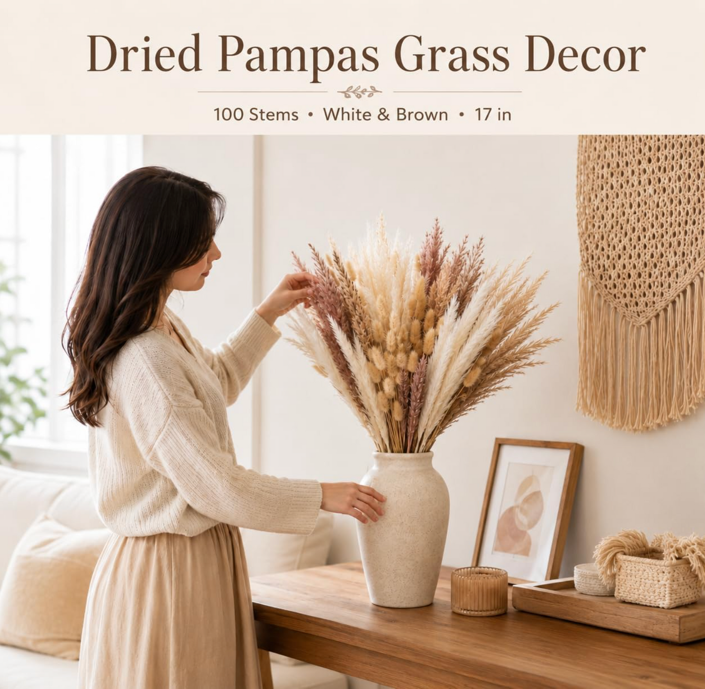 Dried Pampas Grass  100 Stems