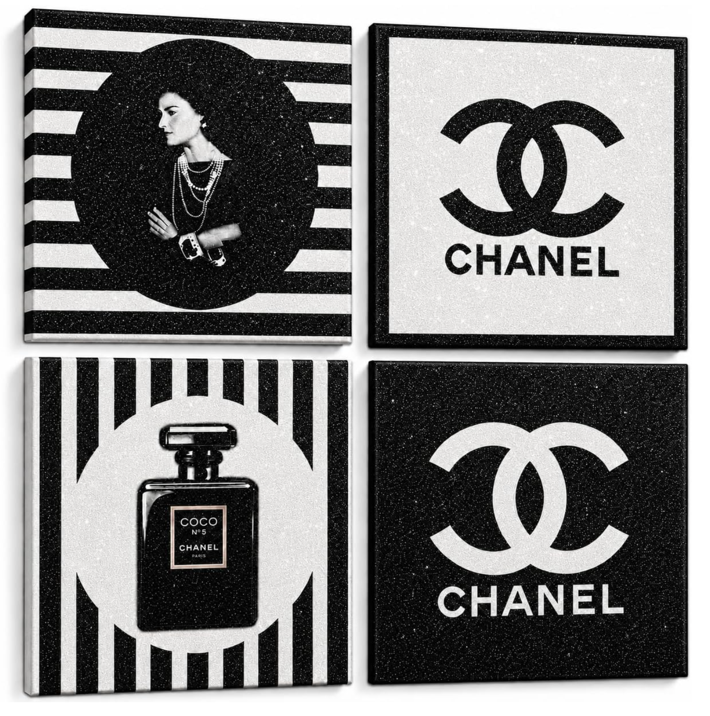 Black & White Fashion Wall Art (Set of 4)