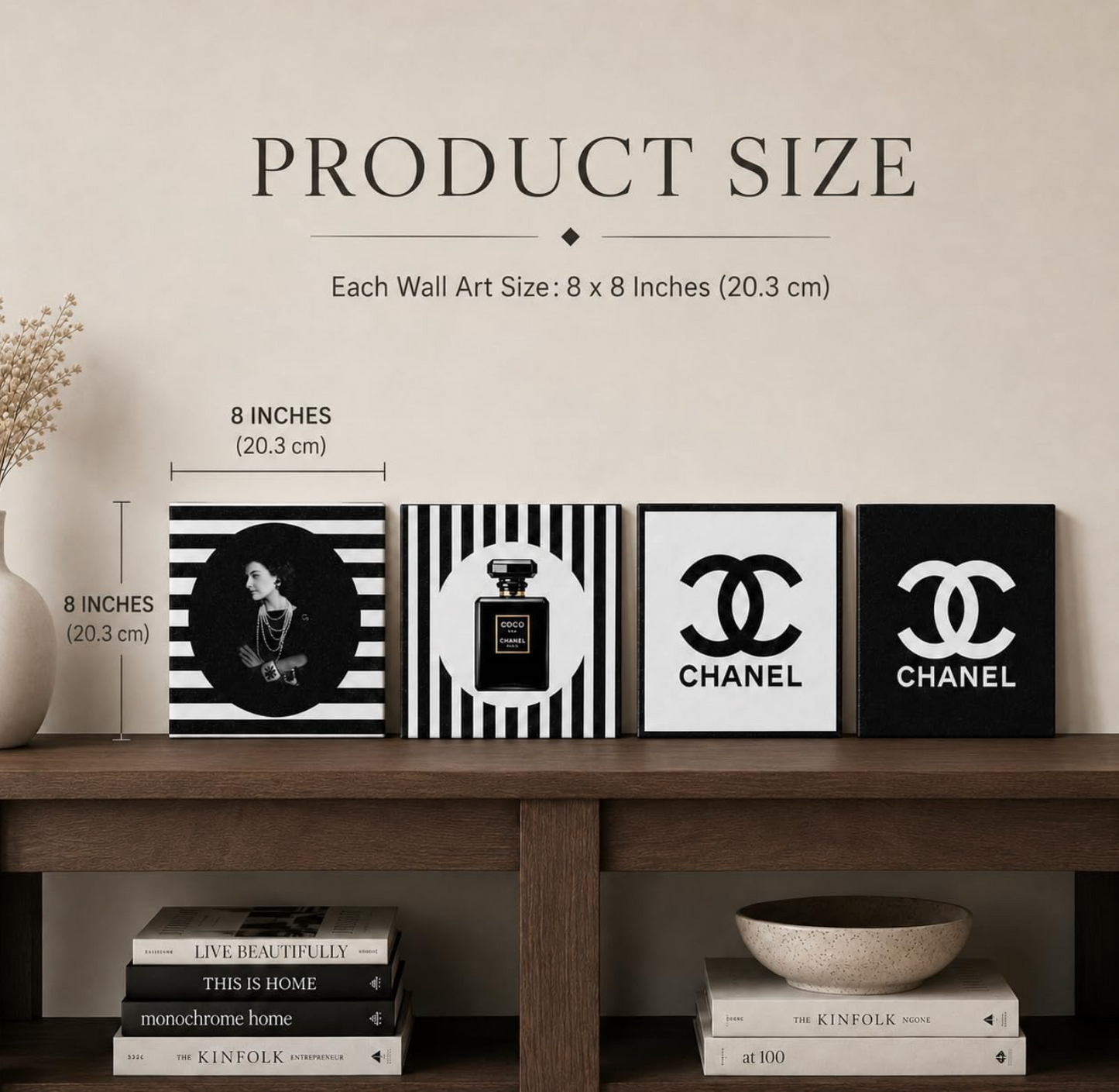 Black & White Fashion Wall Art (Set of 4)
