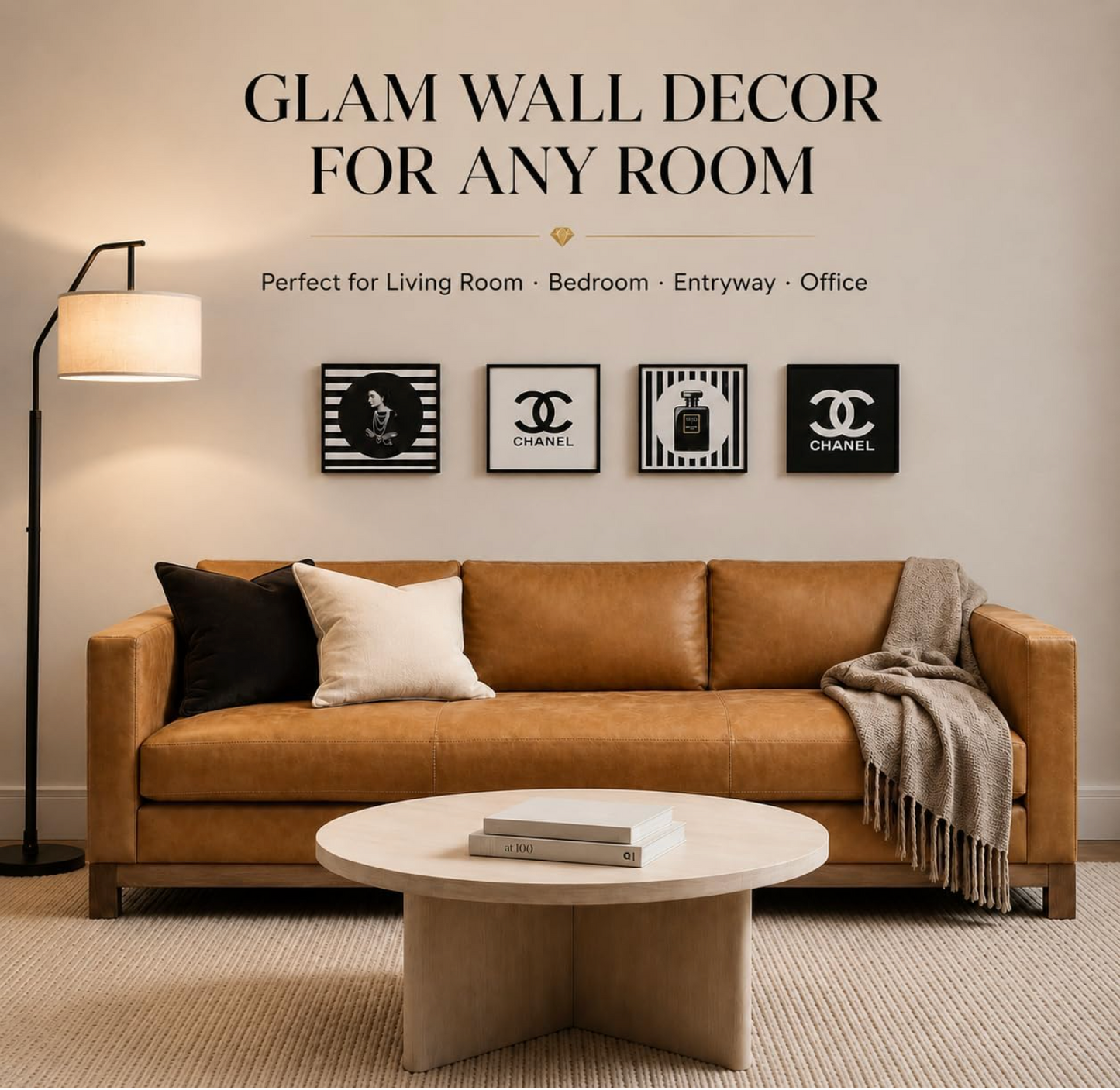 Black & White Fashion Wall Art (Set of 4)