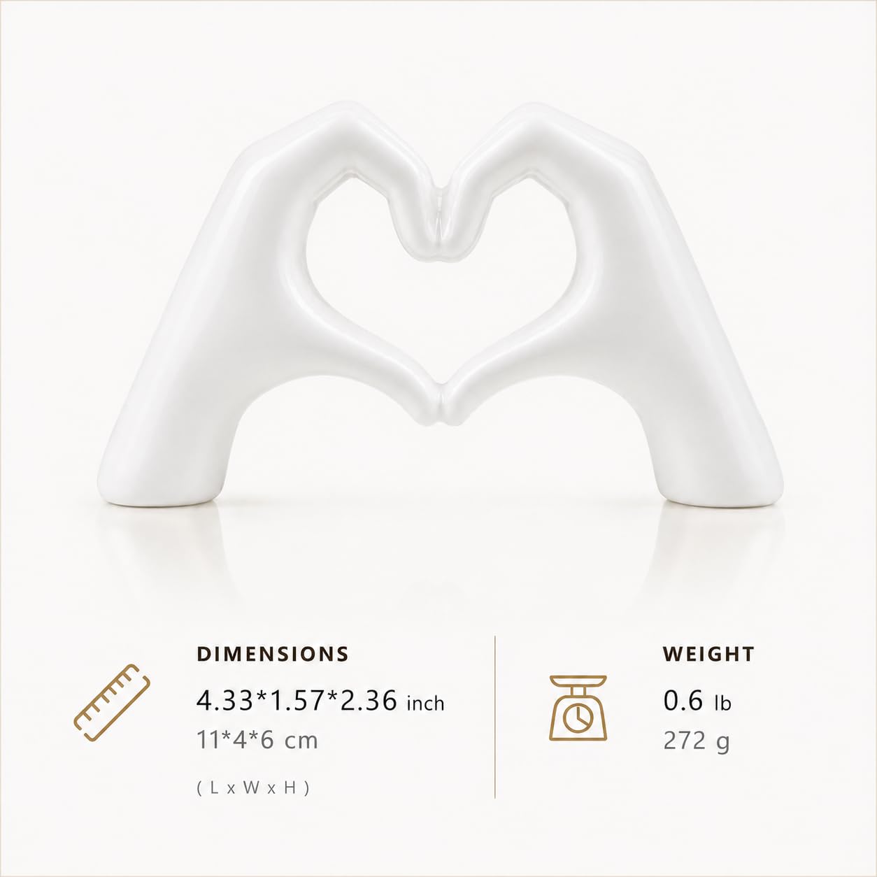 Heart Hands Sculpture White — PT02