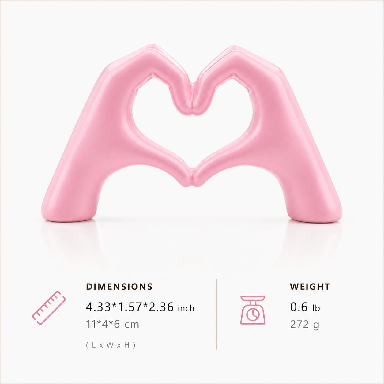 Heart Hands Sculpture Pink — PT02
