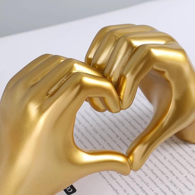 Heart Hands Sculpture Gold — PT02