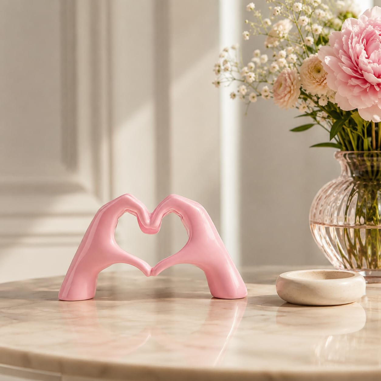 Heart Hands Sculpture Pink — PT05