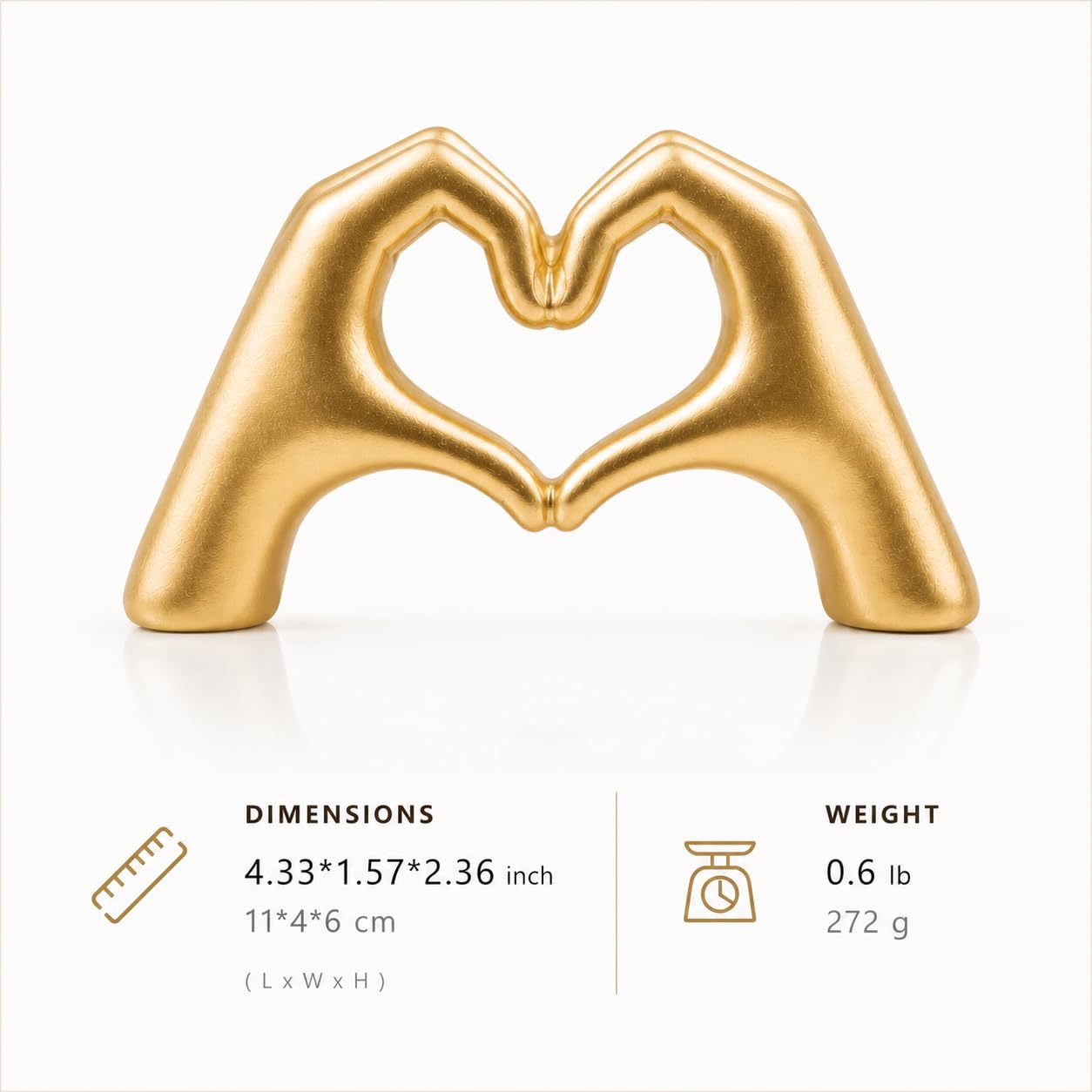 Heart Hands Sculpture Gold — PT03