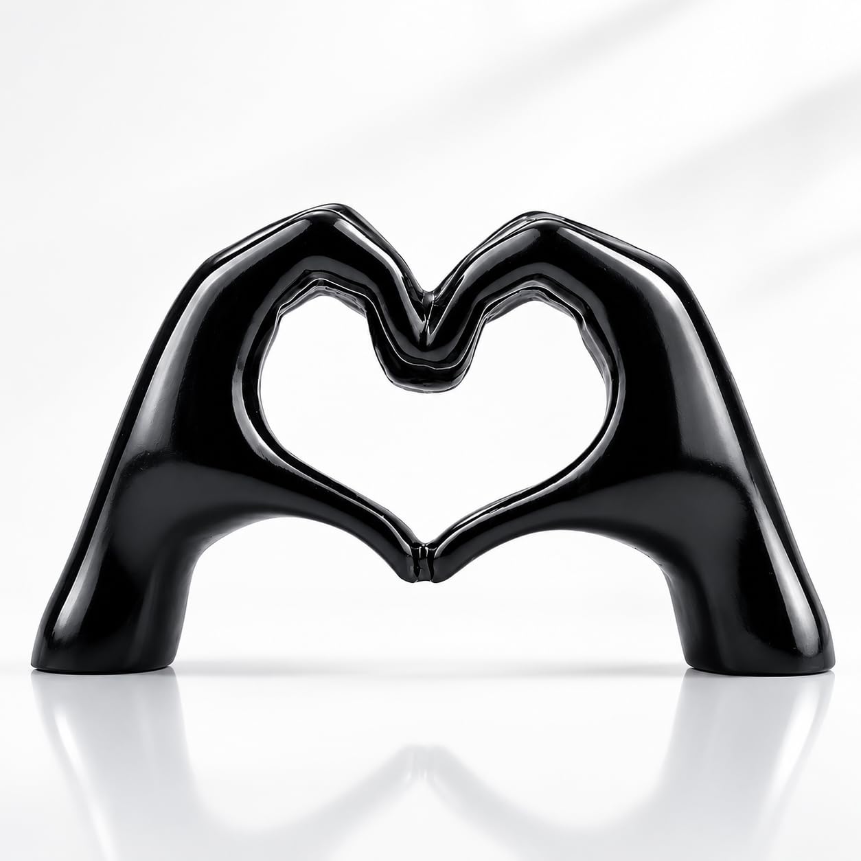 Heart Hands Sculpture Black — MAIN