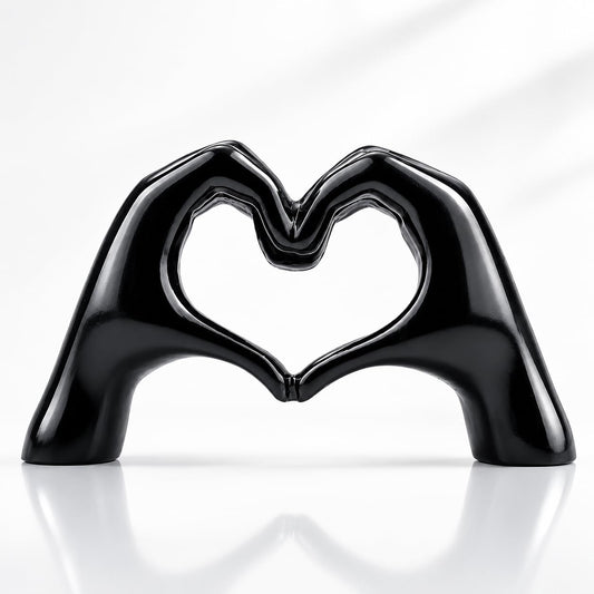 Heart Hands Sculpture Black — MAIN