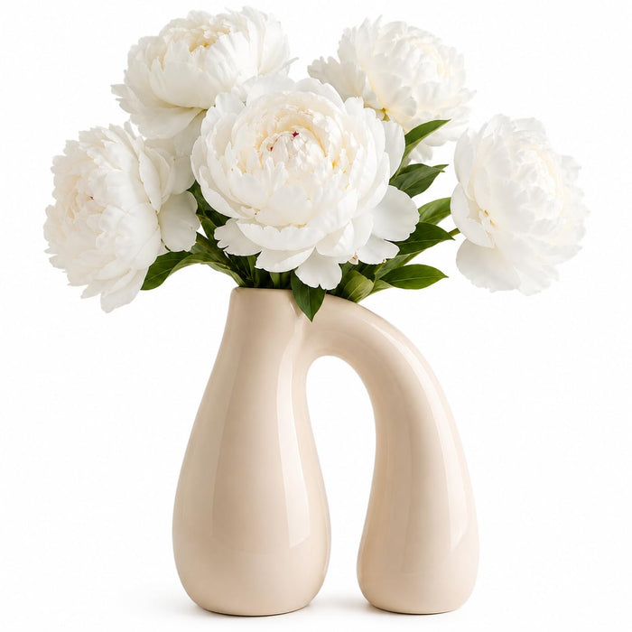 Cream White Ceramic Vase