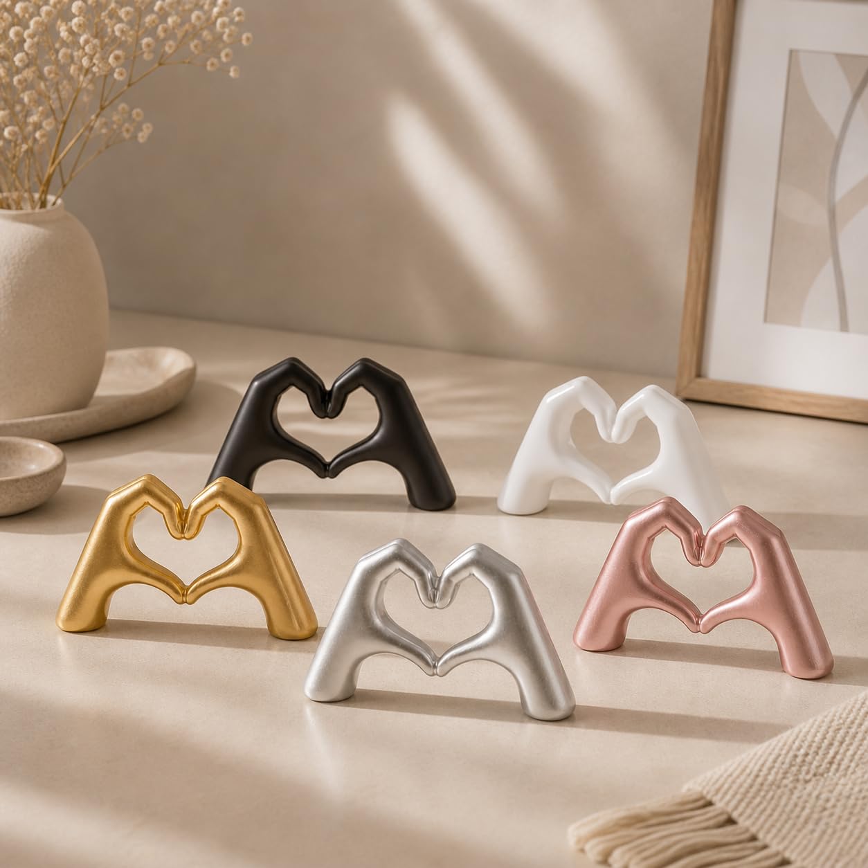 Heart Hands Sculpture Gold — PT05
