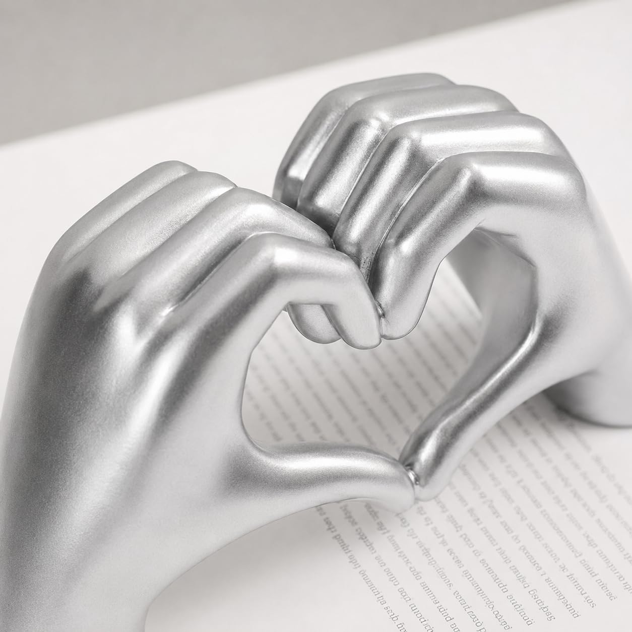 Heart Hands Sculpture Silver — PT03