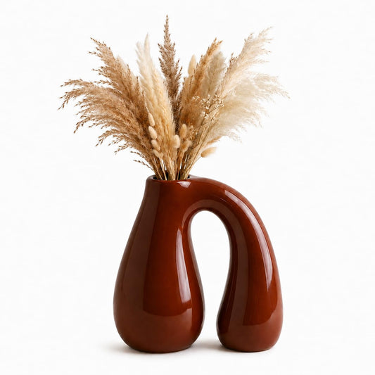 Brown ceramic vase - product
