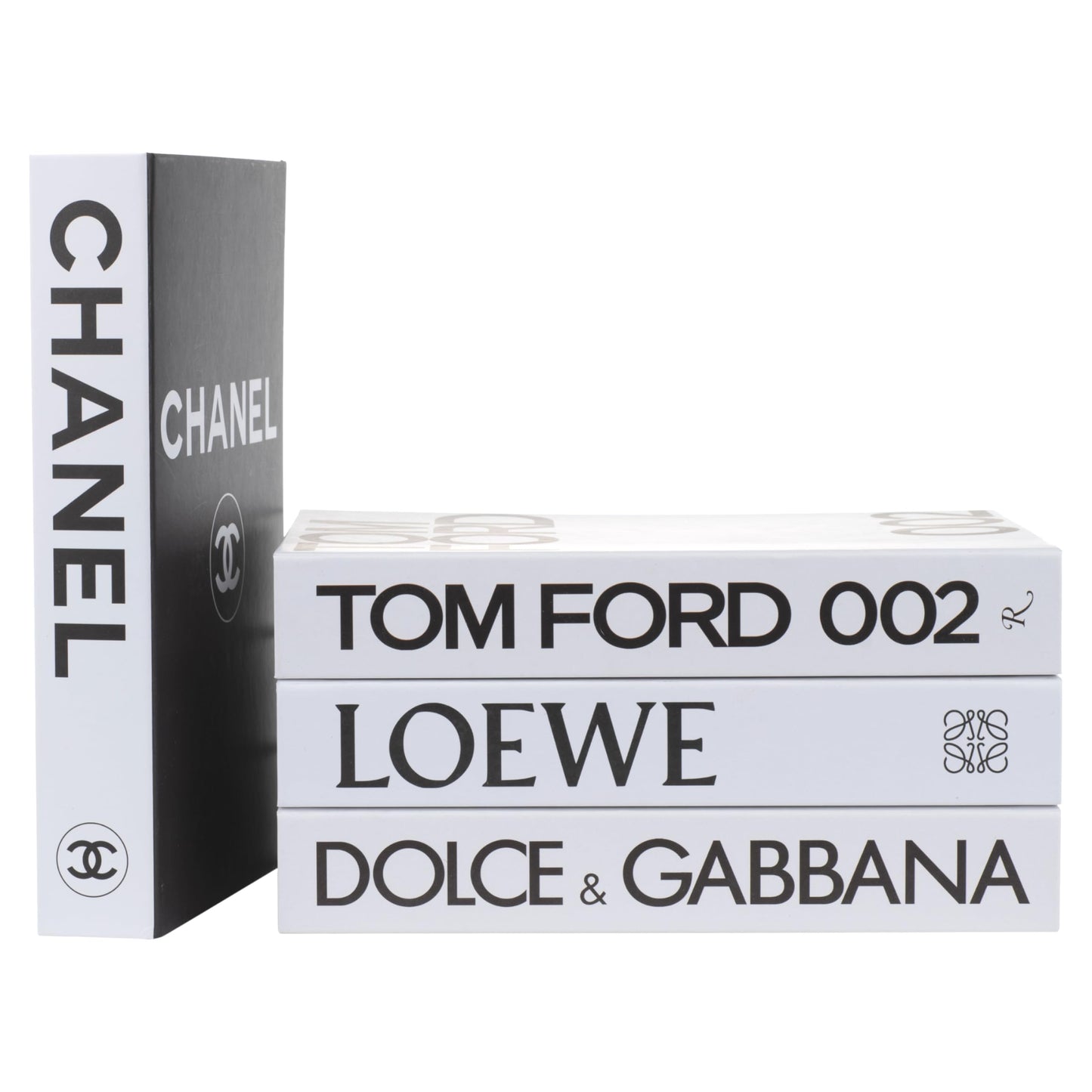 White faux books set of 4 - product