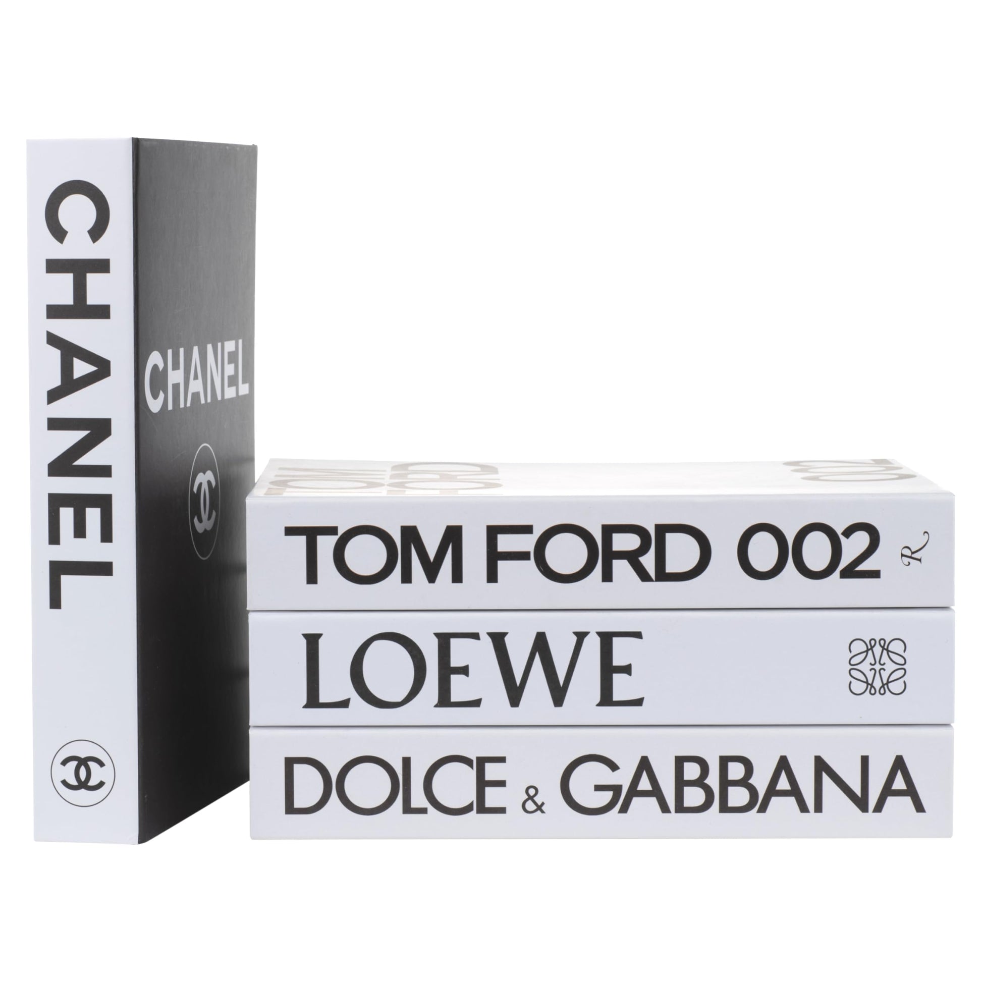 White faux books set of 4 - product