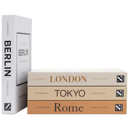 Mocha faux books set of 4 - product
