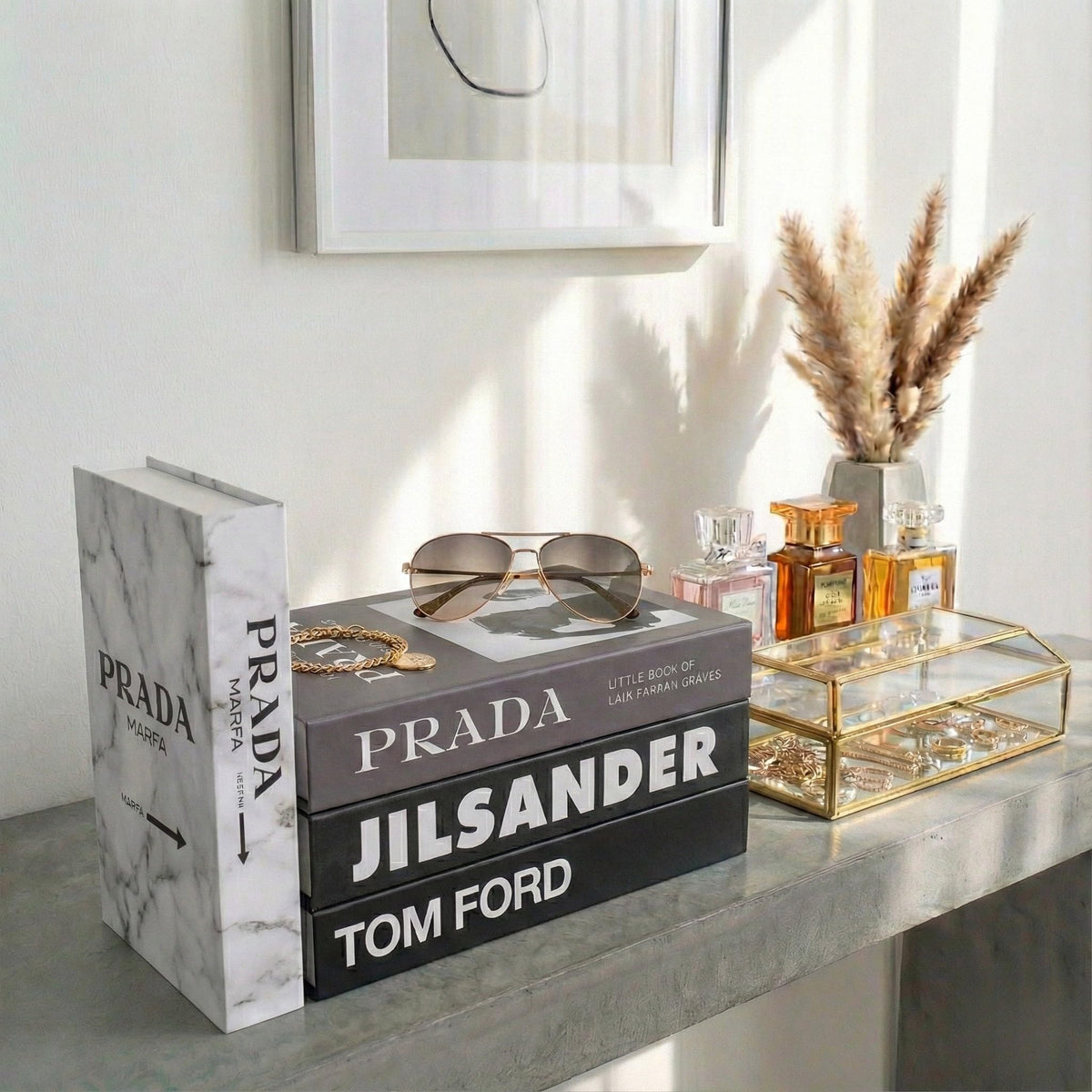 Marble decorative book set — PT06