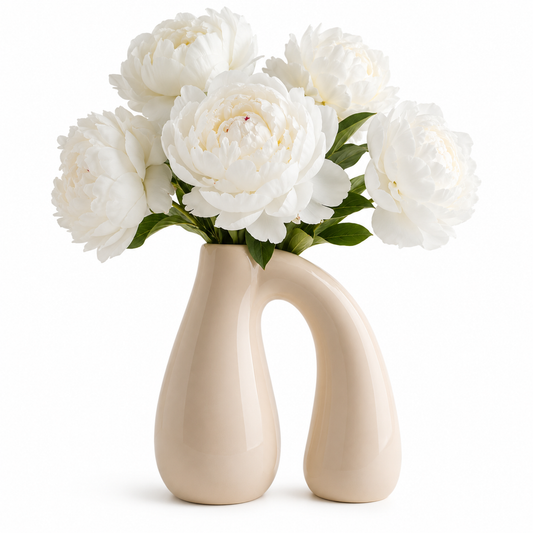Cream White Ceramic Vase