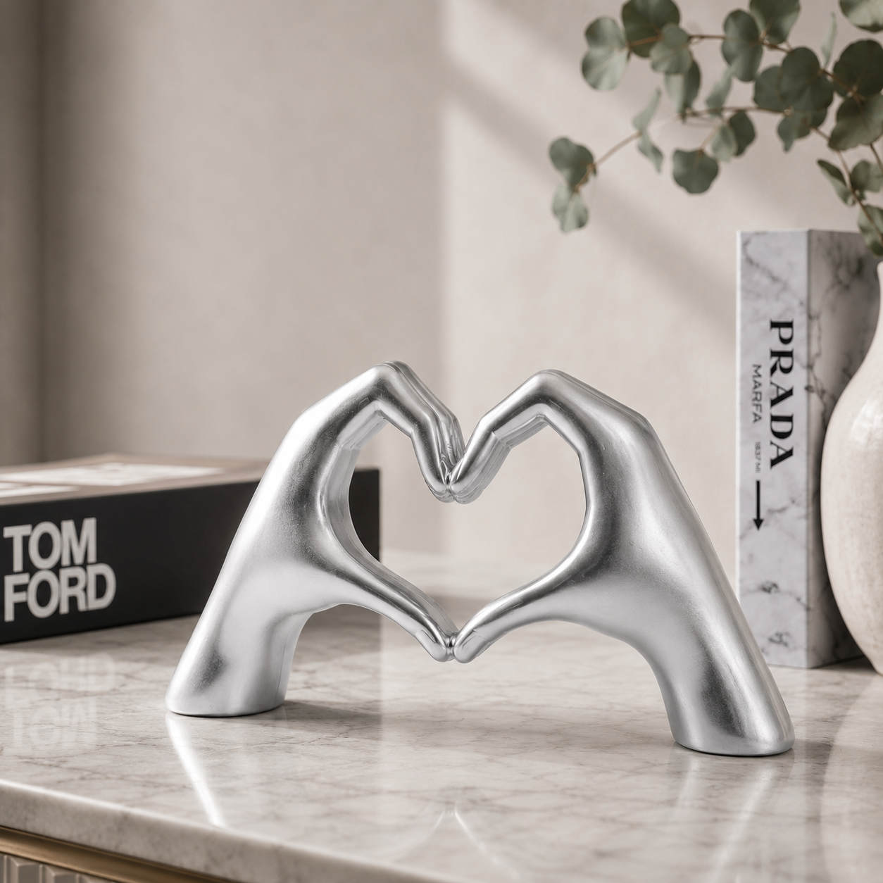 Heart Hands Sculpture