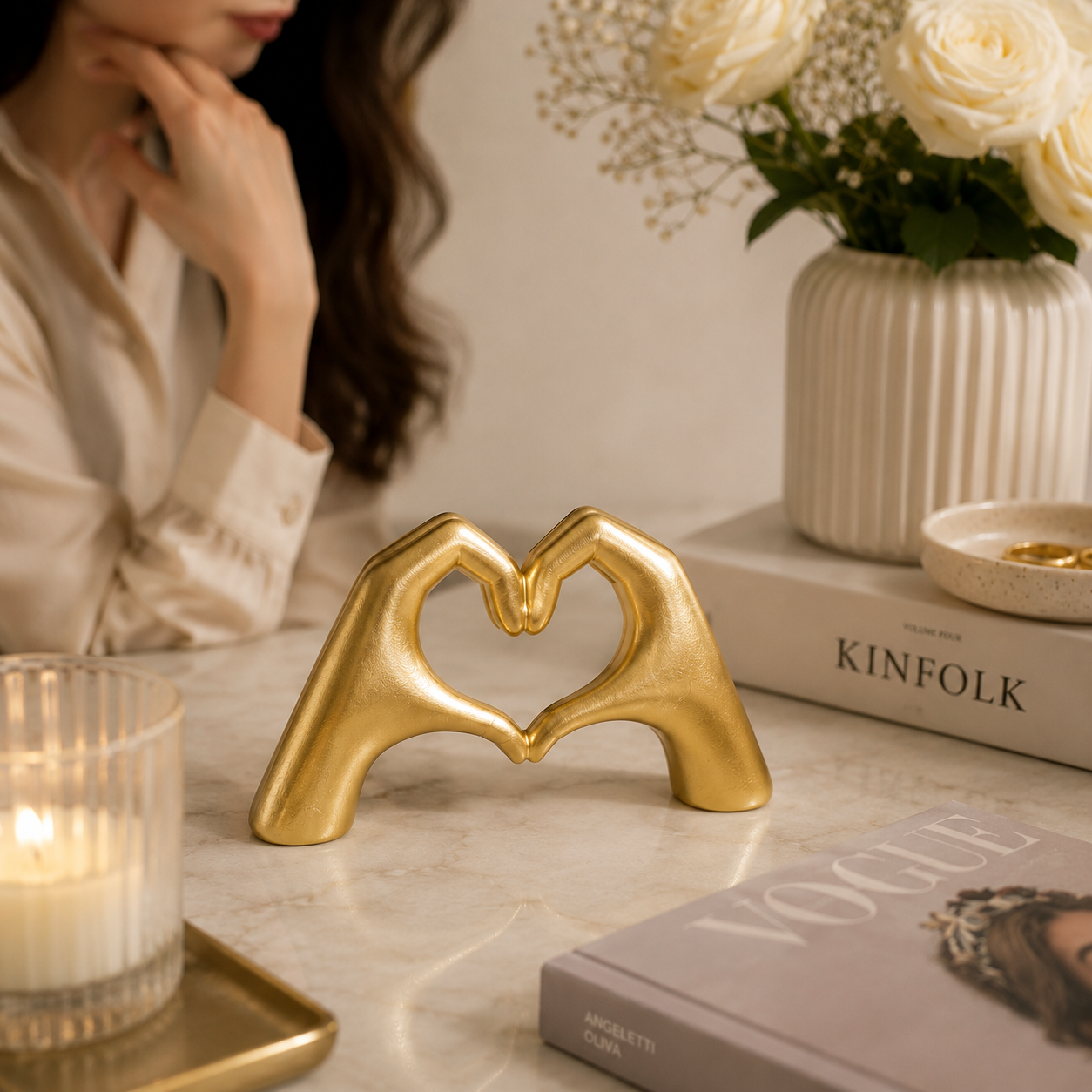 Heart Hands Sculpture