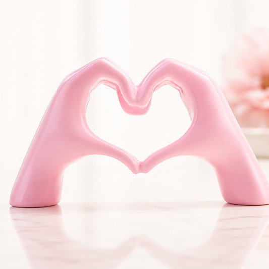 Heart Hands Sculpture Pink
